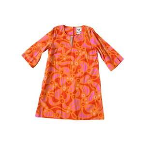 NEW LESLEY EVERS women's drew dress in chicka boom orange